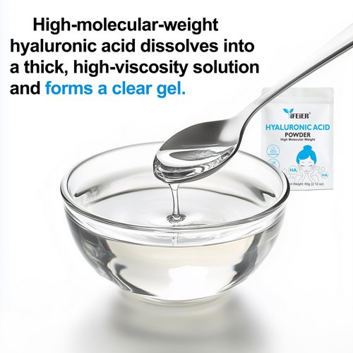 iFEiER Hyaluronic Acid Powder | High Molecular Weight Hyaluronic Acid Serum Powder | 60g(2.12oz) Cosmetics Grade | Sodium Hyaluronate HA | LMW HMW Hyaluronic Acid ingredient for DIY Serums