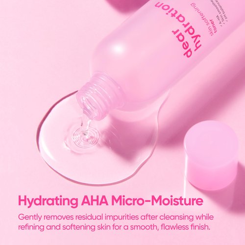 BANILA CO Dear Hydration Skin Softening Toner | Mild pH & Alcohol-Free | Dermatologist Tested | Balances, Hydrates, Gentle Exfoliation Moisturizing Toning Water with AHA (200ml / 6.76 fl oz)