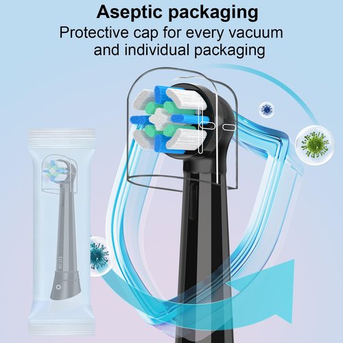 iO Replacement Heads Compatible with Oral b iO 2/3/4/5/6/7/8/9/10 Series Electric Toothbrush,Gum Care Toothbrush Head Compatible with Oral b iO Replacement Heads,Black