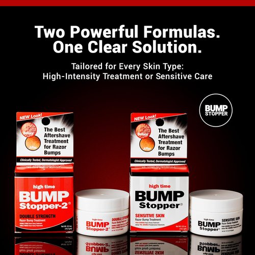 Bump Stopper 2 Double Strength Razor Bump Treatment | Formulated to Relieve Razor Burn | Eliminates Ingrown Hairs | Aftershave For Men - 0.5 OZ (5 Pack)