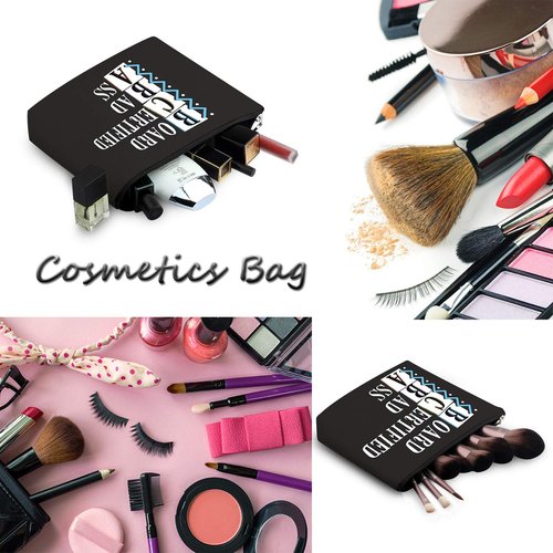 Generic WCGXKO Funny Behavior Analyst Gift BCBA Gift Board Certified Bad Ass Zipper Pouch Cosmetics Bag (BOARD CERTIFIED BAD ASS)