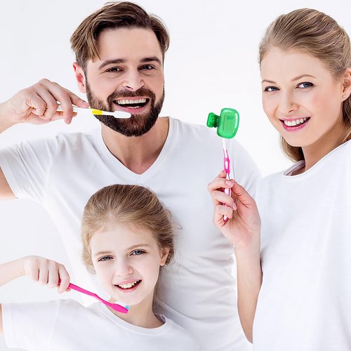 Hxezoc 4 Pack Travel Toothbrush Head Covers Toothbrush Protector Cap Brush Pod Case Protective Portable Plastic Clip for Household Travel, Bathroom, School, Camping, Business
