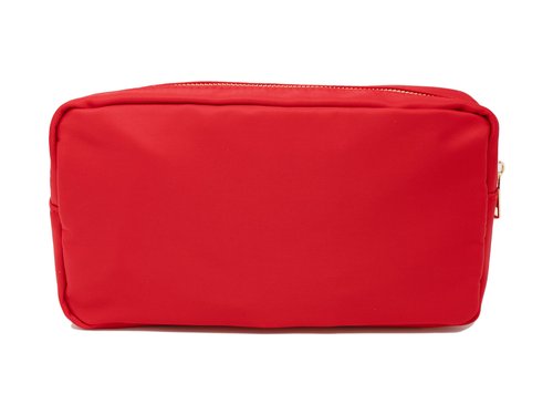La Sorella Red Nylon Chenille Makeup Bag, Customizable Pouch Bag, Water-resistent travel bag (Red)