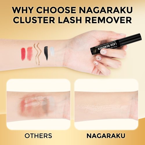 Lash Remover for Cluster, NAGARAKU Eyelash Glue Remover for Lash Extensions Lash Clusters Eyelash Remover DIY Lash Extension Remover Adhesive for Clusters Individual/Strip Lashes DIY at Home 5ml