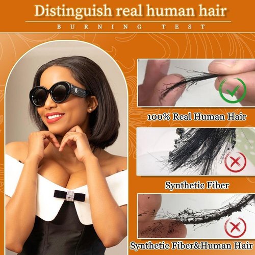 GUDOZO Bob Wig Human Hair Glueless Wigs Human Hair Pre Plucked Pre Cut 4x4 HD Lace Front Glueless Wigs Human Hair 180% Density Short Straight Bob Wigs for Black Women 12 inch