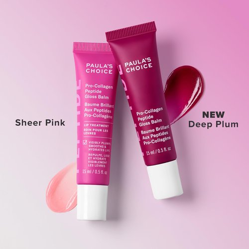 Paula’s Choice Peptide Plumping Gloss Balm Duo, Pro-Collagen Peptide Gloss Balm, One Clear & One Tinted, Plumps, Hydrates & Smooths Lips, Sheer & Glossy Finish for Fuller Lips, Cruelty-Free, Set of 2