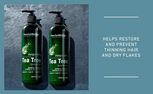 New York Biology Tea Tree Body Wash with Tea Tree Shampoo and Conditioner Set – Helps Itchy Skin Conditions & Body Odor - Deep Cleanser – Relief for Dandruff and Itchy Scalp – 16.9 fl. Oz