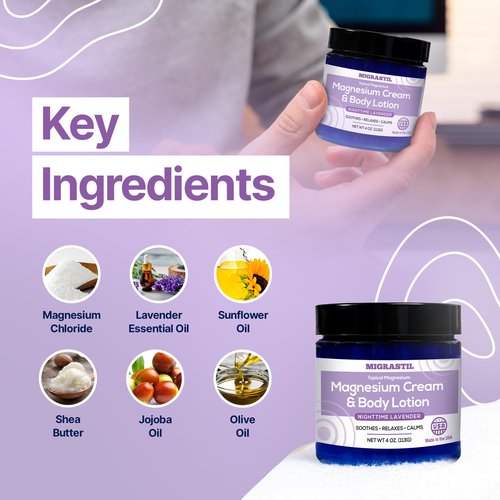 Basic Vigor Migrastil Extra Strength Neuropathy Cream & Lavender Magnesium Cream Bundle