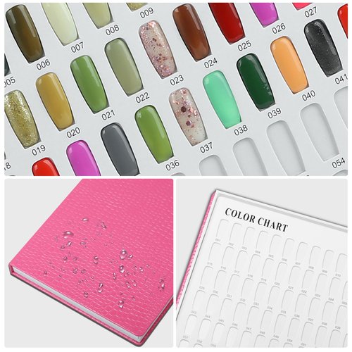 Vnjaoi 308 Polish Display Book, Gel Color Display Book, Fake Tips Sample Painting Art Design for Nail Salons, DIY at Home (Rose Red)