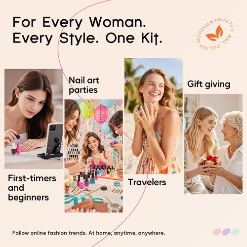 Morovan Poly Gel Nail Kit: Extension Gel Nail Kit With Nail Lamp Slip Solution Complete Professional Manicure Tools Everything In One Box DIY Set For Beginners At Home Creative Nail Art Salon Quality