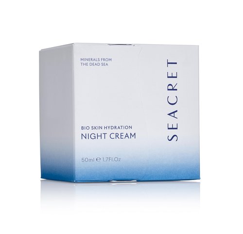 SEACRET Bio Skin Hydration Night Cream with Aloe, Niacinamide, Jojoba, Argan Oil, and Dead Sea Minerals – Deeply Moisturizing, assist in Anti-Aging, and Skin-Conditioning Formula, 50ml
