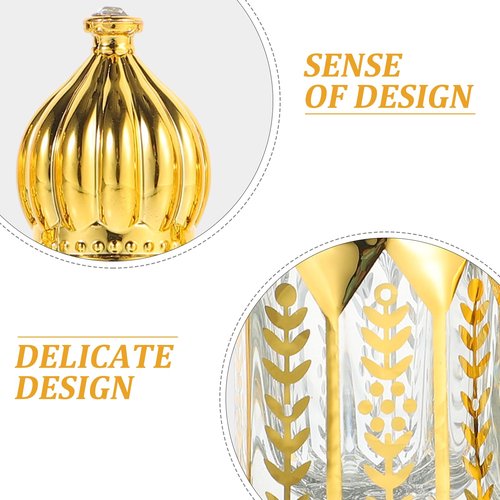 Ciieeo Roll on Bottles, Roller Bottles for Essential Oils 6ml, Oil Roller Pitcher, Arabic Crystal Glass Refillable Roller Pitcher for Oils Perfume Travel 4Pcs