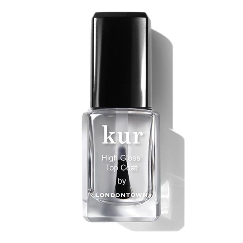 LONDONTOWN High Gloss Top Coat – Glass-Like Shine, Smooth Finish, Streak-Free Application with Pro-Contour Brush, Enhances Nail Color & Extends Wear, .40 fl oz