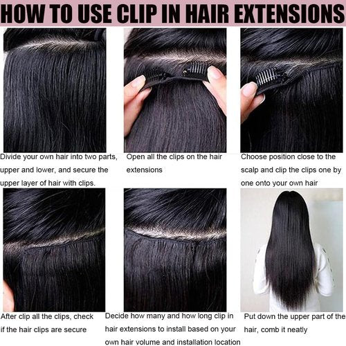 Straight Clip in Hair Extensions Human Hair Straight Clip ins Human Hair Extensions Natural Black Hair Extensions Real Human Hair Clip ins for Women 8Pcs with 18Clips, 120G, 18Inch