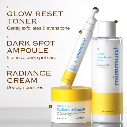 mimmua NIACINDY Radiance Capsule Cream | Liposomal NAD + 10% Niacinamide +Thioctic Acid | Dark Spot Remover & Anti-Aging Moisturizer | Korean Clinical Formula for Radiant Skin | 50ml / 1.59 FL OZ