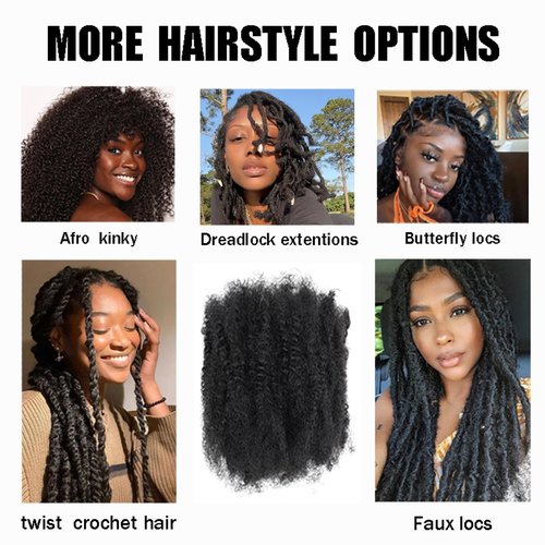 Afro Kinkys Bulk Human Hair 100% Human Hair for Black Women/Men Dreadlock Extensions Repair Locs Twists and Braids 1 Pack 50 Gram(10 Inch 99J 1 Bundles/Package)