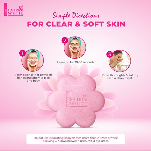 Fair & White So White Skin Brightening Soap - 200g / 7 oz - Exfoliating Soap, Helps to Reduce Blemishes on: Body, Knees, Underarms, Armpit
