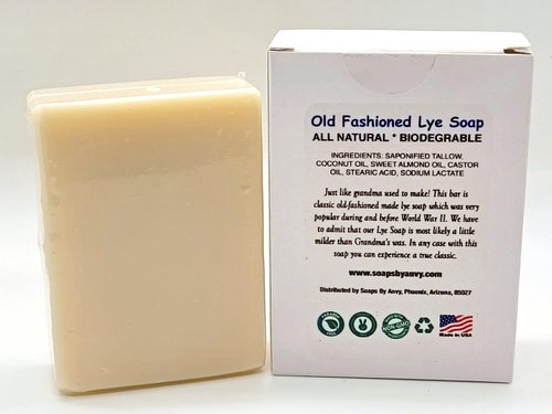 Old Fashioned Lye Soap Organic Natural Handmade Bar for Face and Body - 3 pack