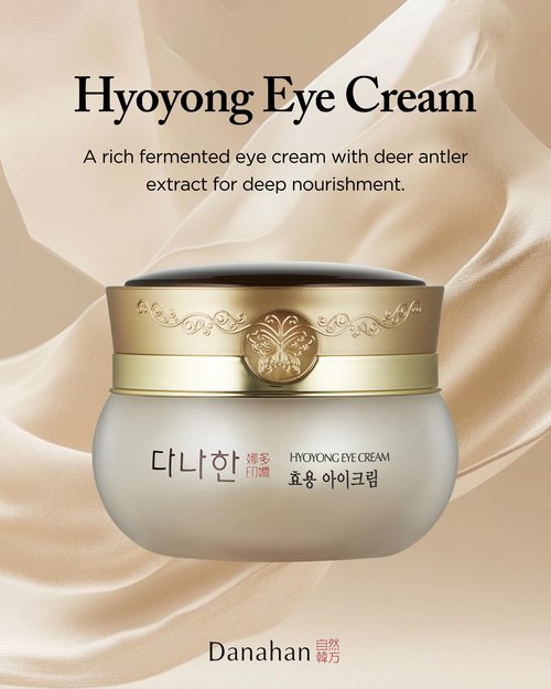 DANAHAN Hyoyong Korean Traditional Herbal Fermented Eye Cream Anti-Aging Treatment for Fine Lines Dark Circles with Lecithin, Botanical Extracts, Revitalizing for Sensitive Skin, 1.01 oz.