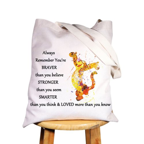 WZMPA Tiger Cosmetic Makeup Bag Tiger Fans Gift You Are Braver Stronger Smarter Than You Think Tiger Makeup Zipper Pouch Bag For Women Girls (Always Tiger Tote)