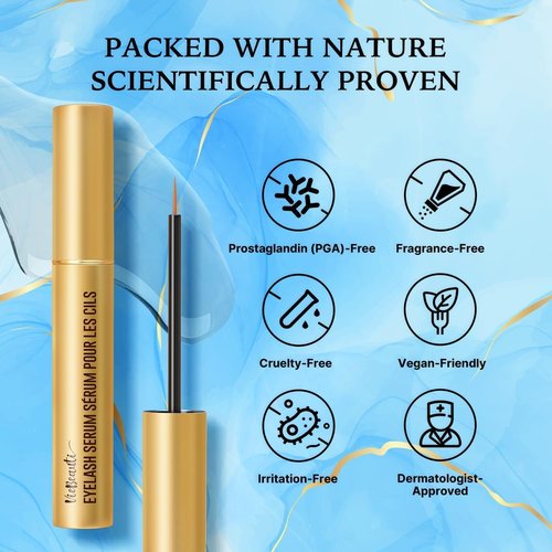 VieBeauti Lash Serum for Eyelash Growth: Eyelash Growth Serum with Advanced Formula to Boost Longer Fuller and Thicker Looking Lashes - Vegan & Cruelty-Free for Sensitive Eyes 5-Month Supply - 5 ML