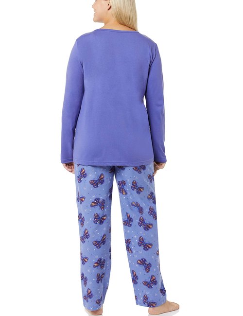 AmeriMark Women’s 2-Piece Flannel Pajama Set Nightwear for Sleeping Long Sleeve Cotton Loungewear Top and PJ Pants Sleepwear
