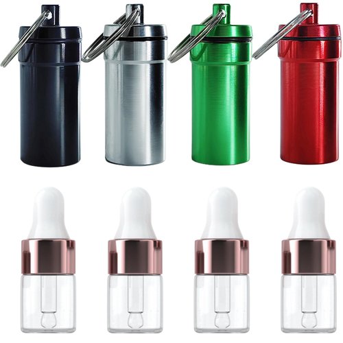 OiwMuOck 8 pcs Travel split bottle Eye dropper glass bottle Anointing oil for prayer Protective travel set for frankincense oil (2 ml)