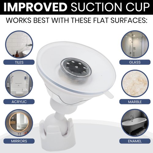 MIRRORVANA 3X Magnifying Round Shower Mirror for Fogless Shaving with Strong and Sticky Suction Cup, Shatterproof Surface and 360° Swivel - 6.7" Diameter