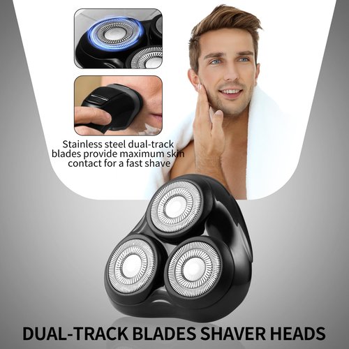 Universal Rotary Replacement Shaver Head,Compatible with Remington Shaver Series,for R3,R4,R5,R6,R7,R8,SP-3141 and SP-5161 Foils/Blades (Black(2 Count))