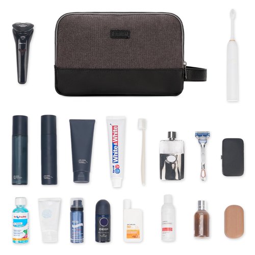 WANDF Travel Toiletry Bag for Men Large Toiletries Shaving Bag Water Resistant Hanging Dopp Kit Travel Accessories Bag for Women Men (Dark Grey)