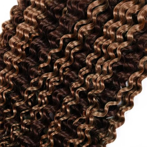 Highlight Brown Bundles Human Hair P430 Ombre Bundles Chocolate Deep Wave Bundle 10 12 14 Inch Unprocessed Brazilian Remy Hair P430 Brown Deep Wave Human Hair 100G/Pc