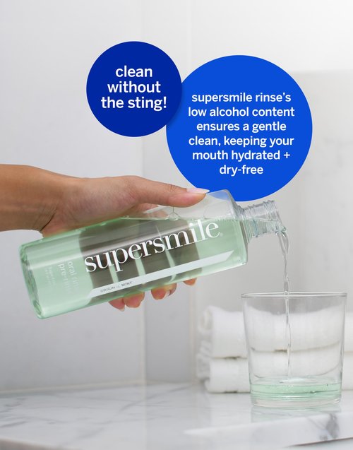 Supersmile Oral Rinse Mouthwash - Clinically Formulated Mint Flavored Sugar Free Dental Mouthwash - Fresh Breath - Anti-Germicidal - Alcohol-Free (16 Fl Oz) (Pack of 2)