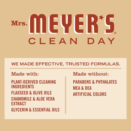 MRS. MEYER'S CLEAN DAY Moisturizing Body Wash for Women and Men, Biodegradable Shower Gel Formula Made with Essential Oils, Oat Blossom, 16 oz Bottle, Pack of 3