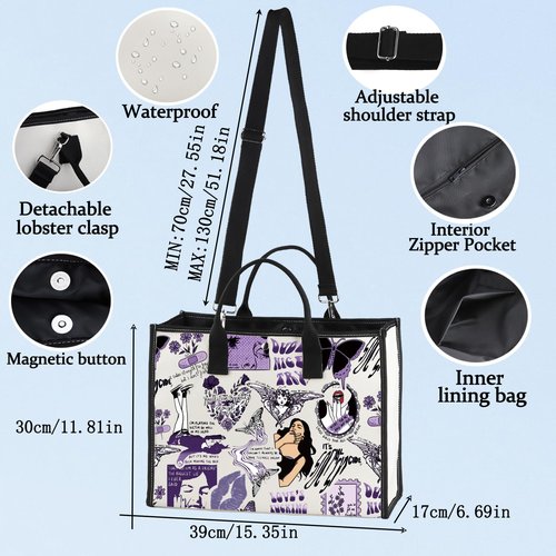 LEVLO Song Lyrics Aesthetic Tote Bag Tour Concert Gift Musical Shoulder Bag Singer Merchandise (Butterfly LT)
