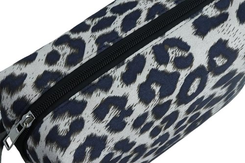 Makeup Bag For Women - Soft and Warm Material Cosmetic Bags Leopard Print Design Ladies Tote Bag,Women's Pencil Case Makeup Organizer with Zipper for women travel essentials (White)