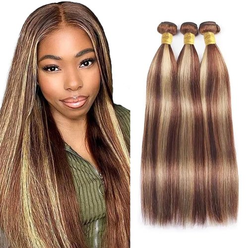 26 28 30 inch 613 Blonde Bundles 33/613 Straight Bundle Highlight Human Hair Bundles Reddish Brown Bundle