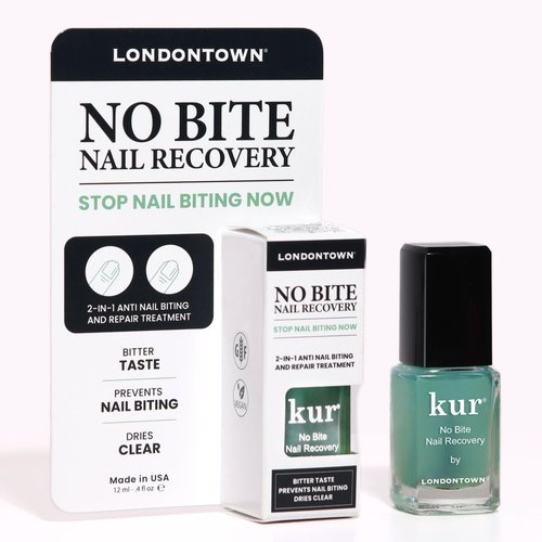 LONDONTOWN No Bite Nail Recovery - Nail Biting Thumb Sucking Deterrent - Bitter Non Toxic Nail Biting Treatment for Kids Adults - Fortified Strengthener and Growth Care Formula .40fl oz