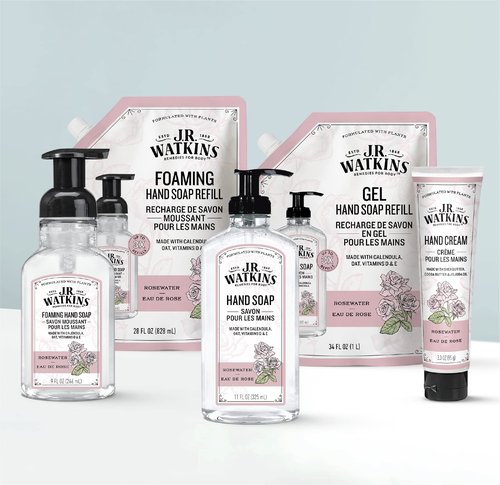 J.R. Watkins Foaming Hand Soap with Pump Dispenser, Moisturizing Foam Hand Wash, All Natural & Foaming Hand Soap with Pump Dispenser, Moisturizing Foam Hand Wash, All Natural