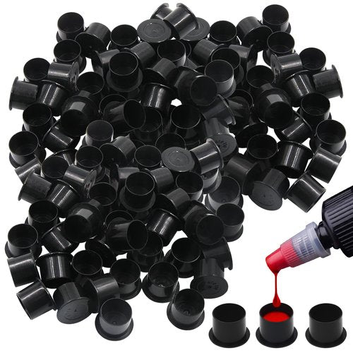 Tattoo Ink Caps Cups Large - Autdor 1000Pcs Tattoo Caps Cups with Base Disposable Pigment Cups Microblading Makeup Tattoo Ink Cups with Base Pigment Ink Caps 17mm Large for Tattoo Supplies