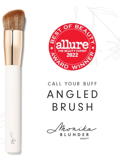 Monika Blunder Beauty - Call Your Buff Angled Brush - Custom-Sculpted Synthetic Buffing Brush - Clean Beauty, Vegan, Cruelty-Free