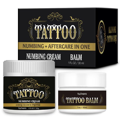 tuiwaro Numbing Cream Aftercare Balm kit : Maximum Strength Numbing Cream with Aftercare Butter – Long Lasting & Fast-Absorbing