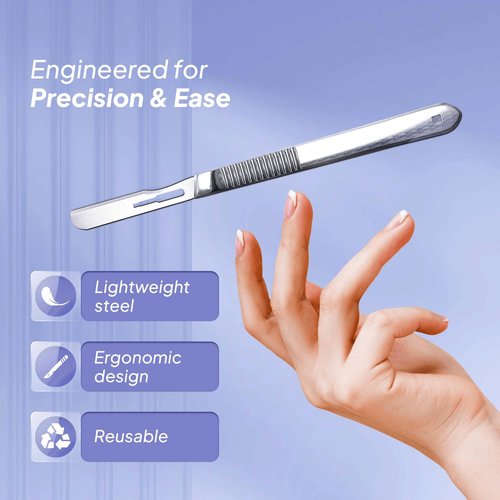 MyMed #14R Blades Dermaplaning Scalpels with Dermaplane Handle - Pack of 15 Dermaplane Razor for Women Face + Dermaplane Handle #3, Dermaplaning Tool for Face