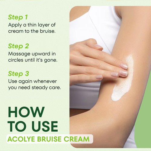 Acolye Arnica Cream for Bruising and Swelling: Extra Strength Arnica Bruise Cream with Vitamins K C E for Sports Enthusiasts - Fast Absorbing Formula Ideal for Post-Sport Recovery 3.5 Oz