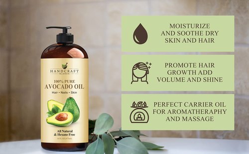 Handcraft Blends Grapeseed Oil Avocado Oil - 100% Pure and Natural - Premium Therapeutic Grade Carrier Oil for Aromatherapy, Massage, Moisturizing Skin and Hair - 16 fl. oz