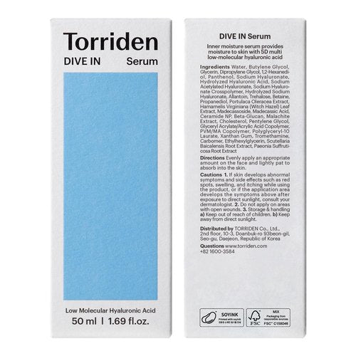 Torriden DIVE IN Hyaluronic Acid Serum 50ml (1.69 fl.oz.) + CELLMAZING Pore Perfecting Ampoule 30ml (1.01 fl. oz)