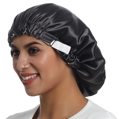 SAYMRE Satin Bonnet Silky Sleep Cap,Adjustable Hair Bonnet for Braids Curly Hair