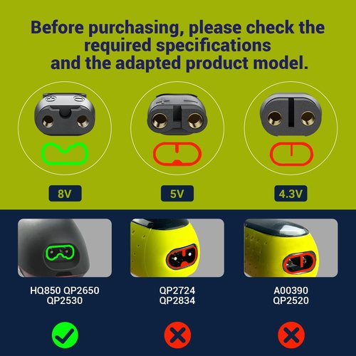 Charger Dock Compatible with Philips Norelco Oneblade QP2630 QP2530 HQ850,8V Charging Base Stand for Norelco One Blade 360 Power Cord Adapter Supply Black