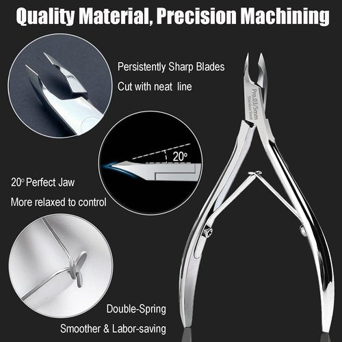 LePinko Salon-Quality Cuticle Trimmer Set and Slanted & Pointed Tweezers Set