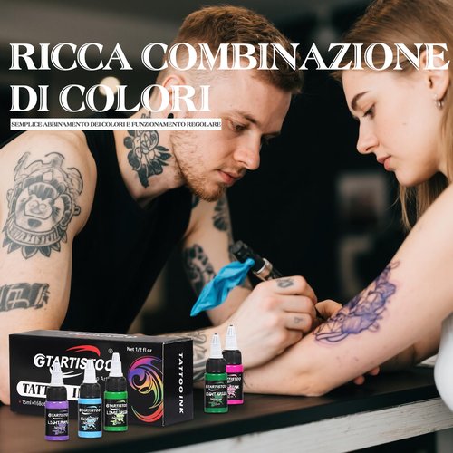 Tattoo Ink Set 16 Colors 1/2 oz (15ml) Professional Pigment Tattoo Supply Kit Ink