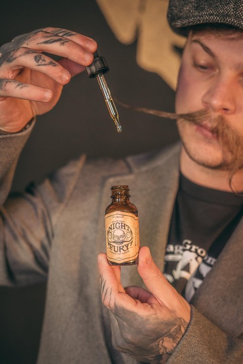 THE VINTAGE GROOMING CO. Death Grip Extra Strong Mustache Wax and Night Fury Mustache Wax Remover Oil Set